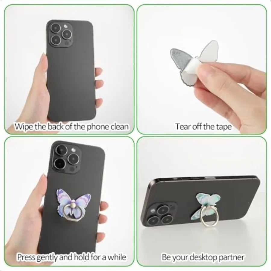 Butterfly Cell Phone Ring Grip Set – 4pcs