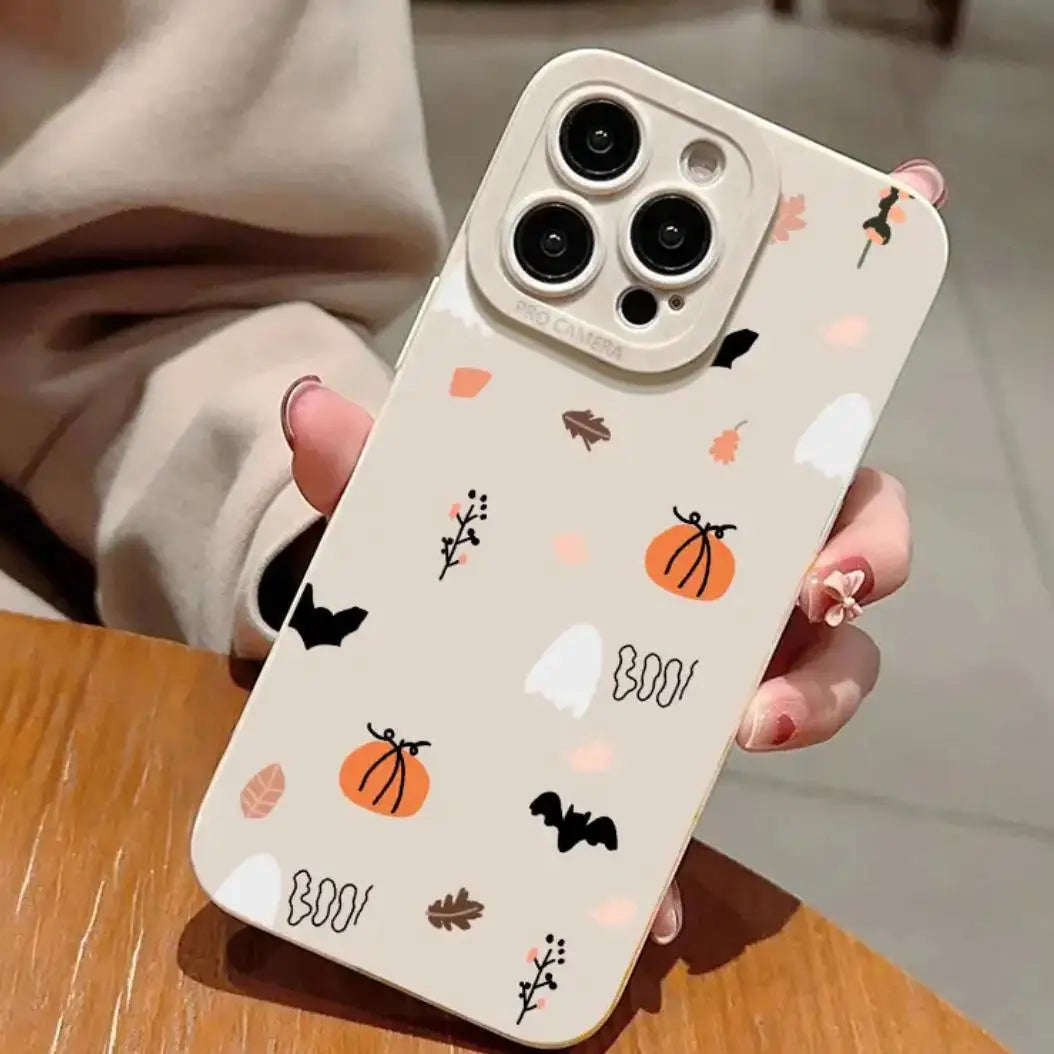 Cute Ghost & Pumpkin iPhone Case