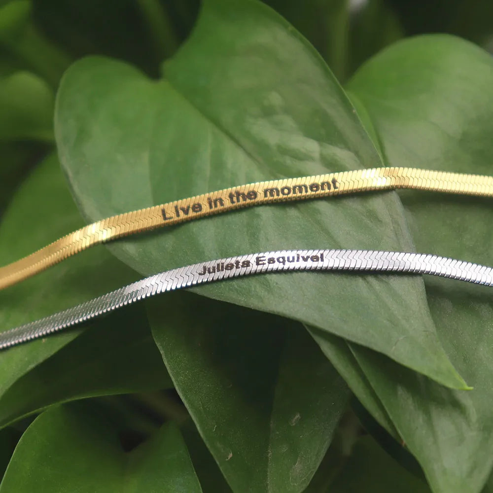 Custom Herringbone Snake Chain Bracelet