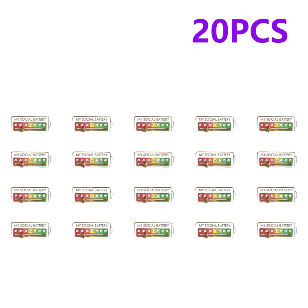 Enamel Mood Battery Brooch Pin Set