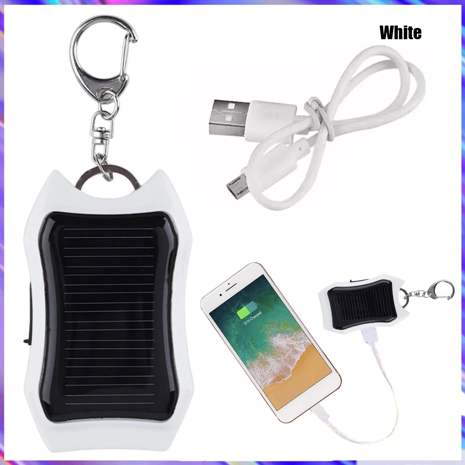 1500mAh Solar Charger Keychain with Light