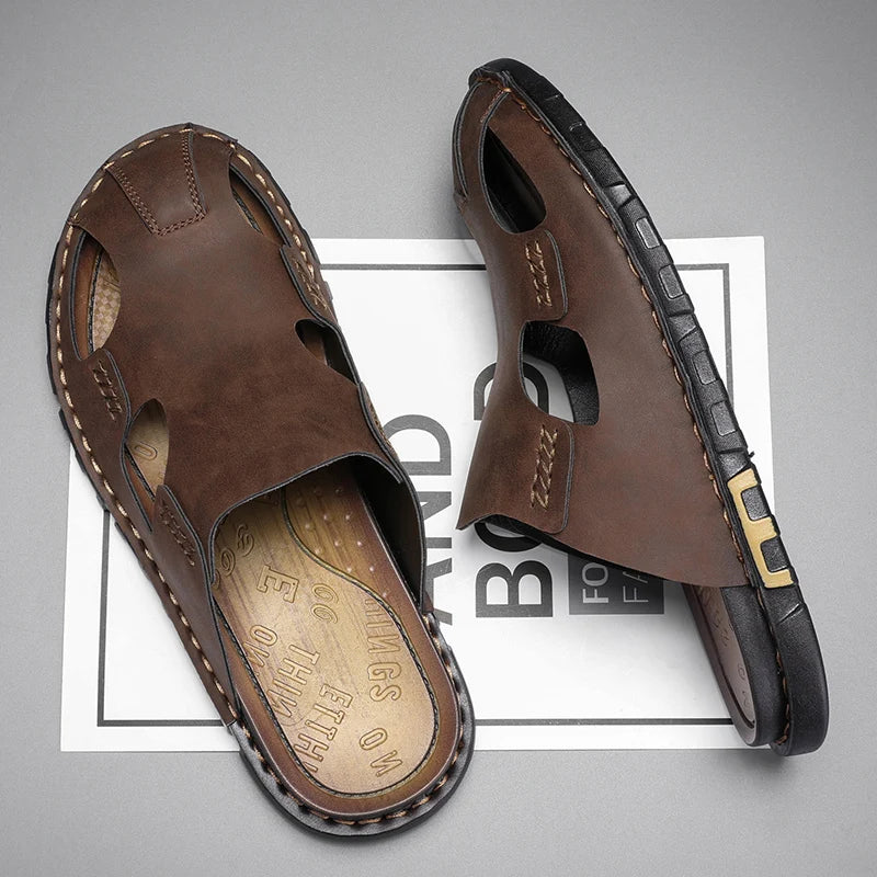 Luxury Leather Flip Flops Men 2024