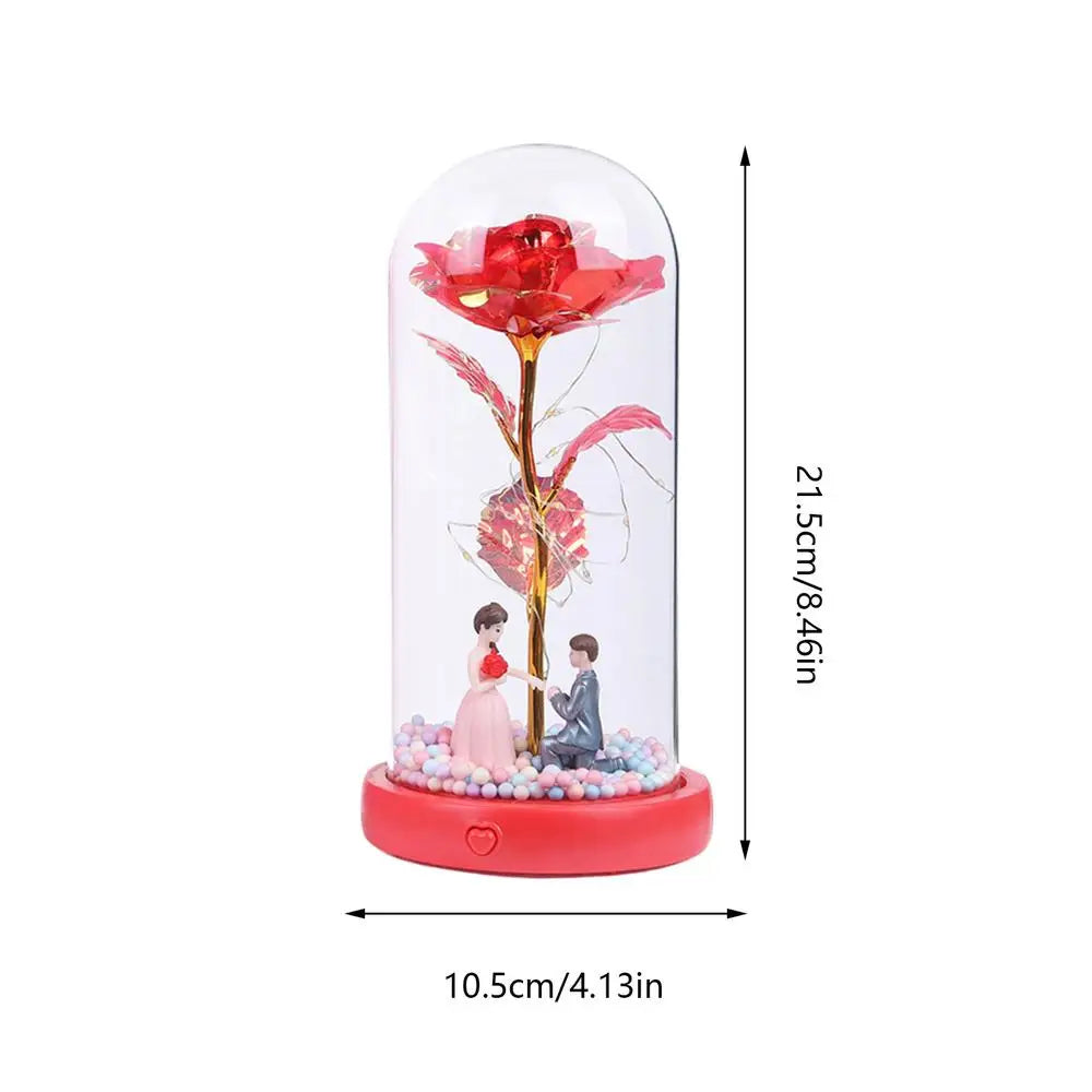 Beauty & Beast LED Rose Glass Dome Gift
