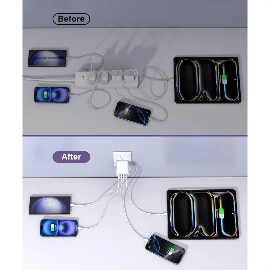 40W USB C Charger 2-Pack 4-Port Adapter