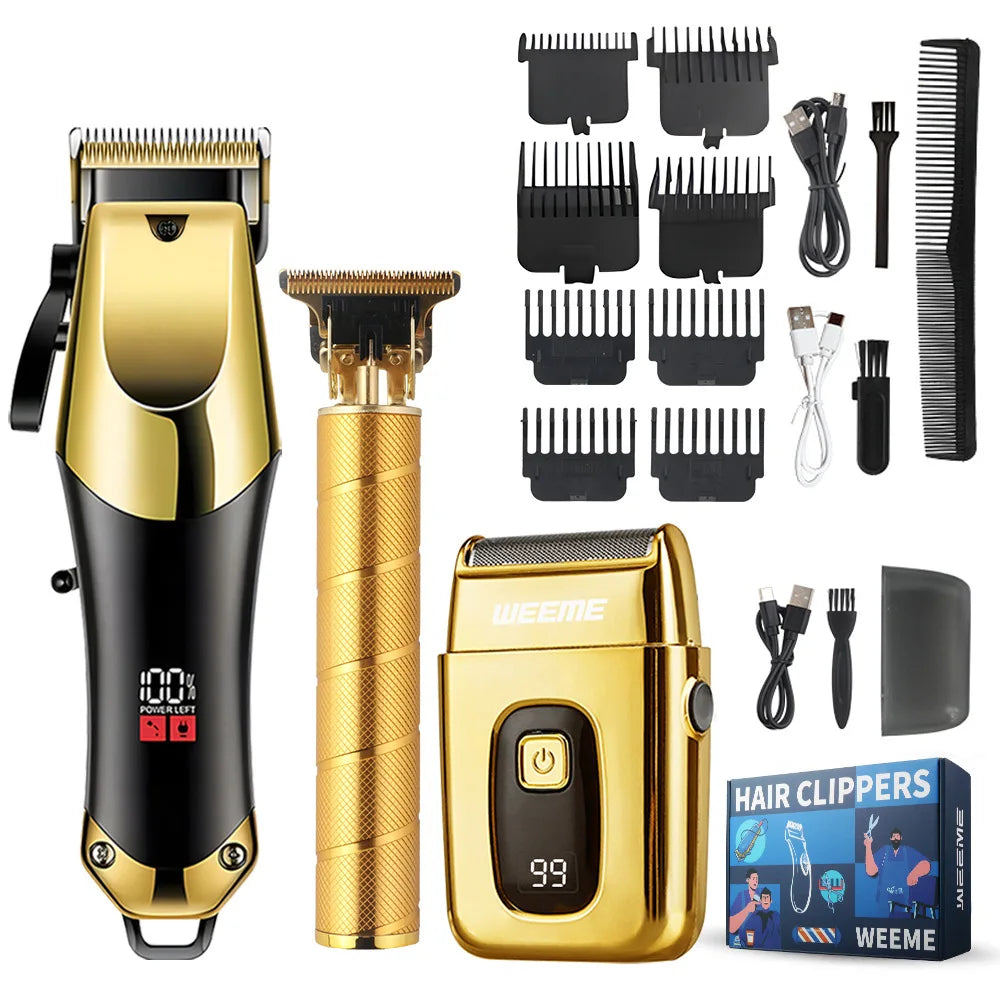 Men’s 3-Piece Grooming Kit Gold Black