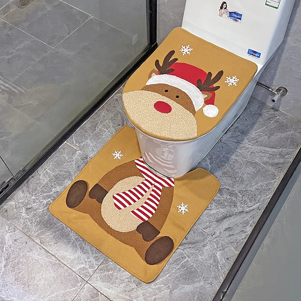 Christmas Deer Toilet Cover Set