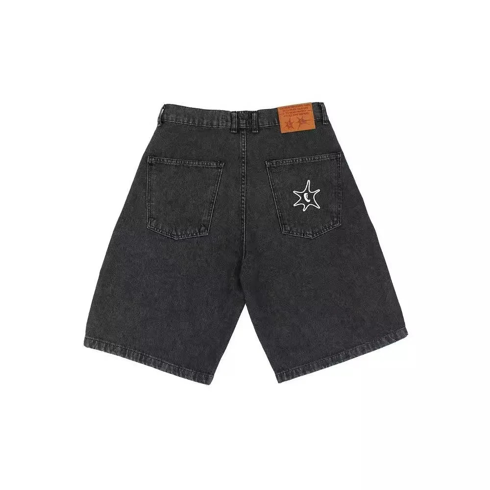 American Rhinestone Y2K Denim Shorts