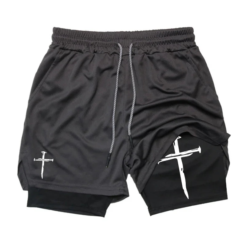 Cross Graphic 2-in-1 Men’s Workout Running Short