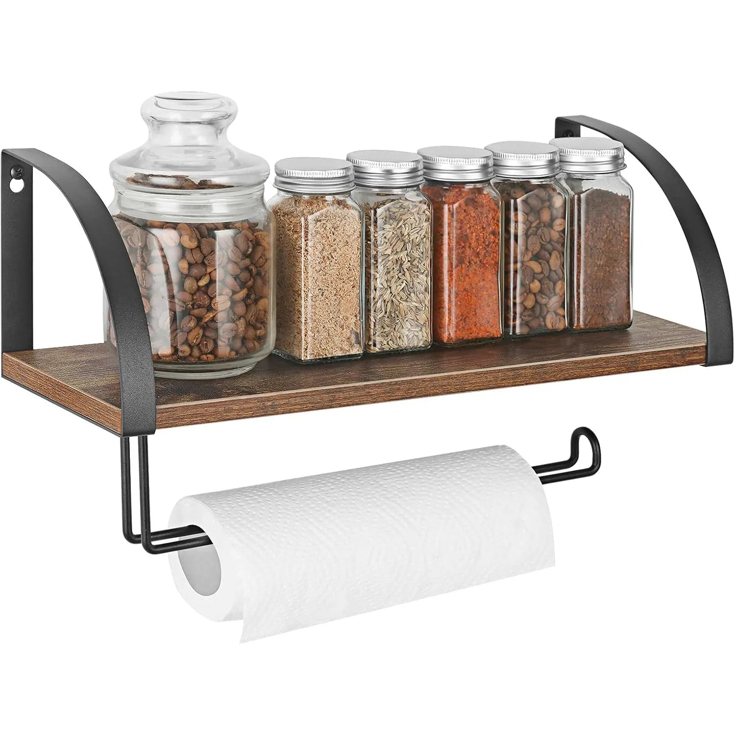 2-in-1 Paper Towel Holder & Spice Rack