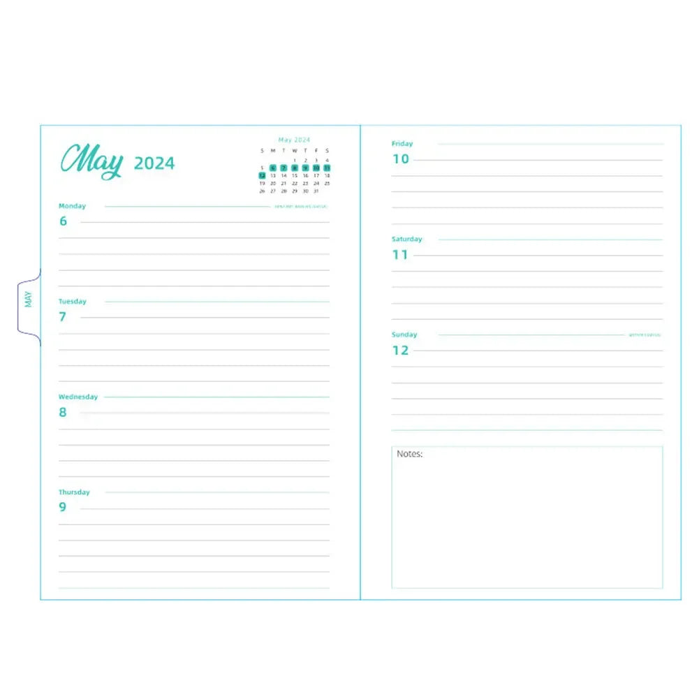 2025 A5 Weekly Spiral Planner Notebook