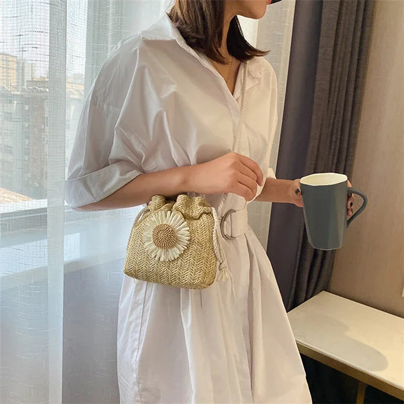 Woven Rattan Summer Straw Shoulder Bag