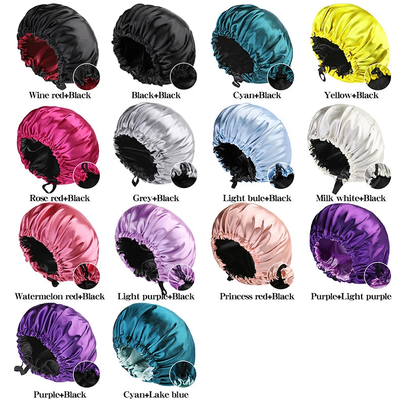 Soft Silk Adjustable Sleep Hair Cap