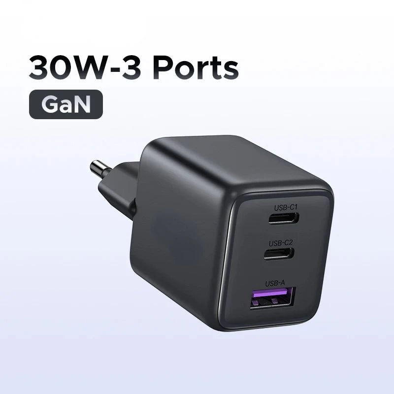 30W GaN PD QC4.0 USB C Charger Fast