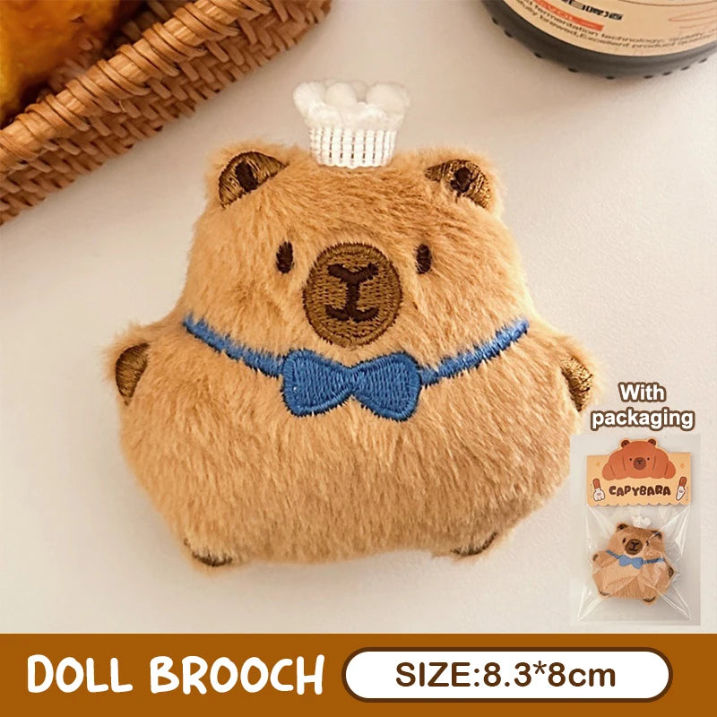Bread Capybara Plush Doll Brooch