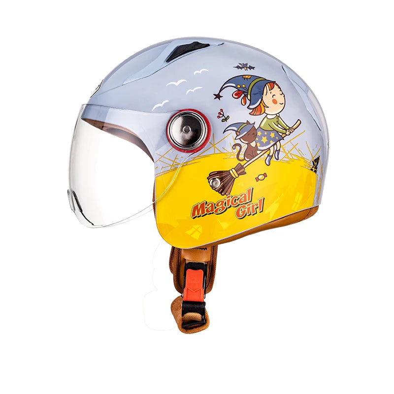 Cute Kids Motorcycle Helmet Open Face