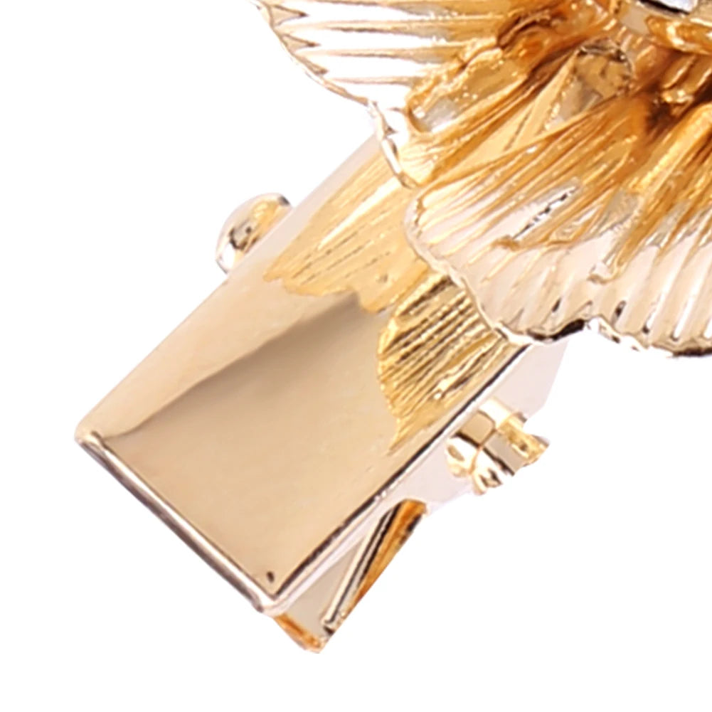 Gold Pearl Flower Hair Clips Set