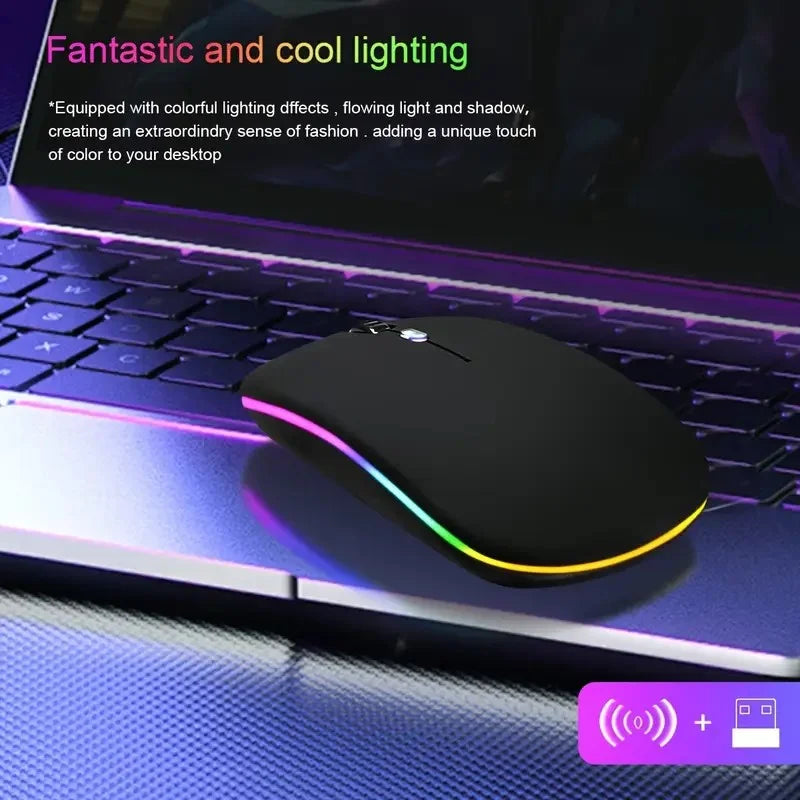 Rechargeable Wireless RGB Ergonomic Mouse