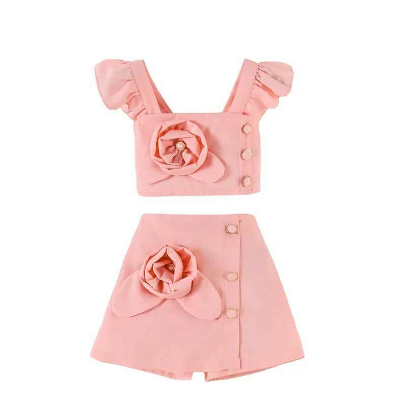 Baby Girl Flutter Top Skirt Set