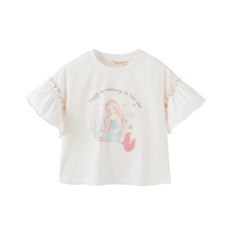 Dave Bella Girls' Cartoon Cotton Tee