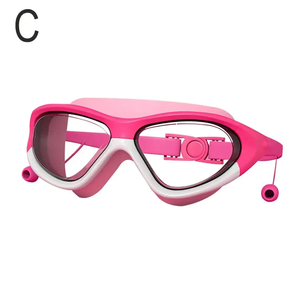 Kids Big Frame Swim Goggles w/ Earplugs
