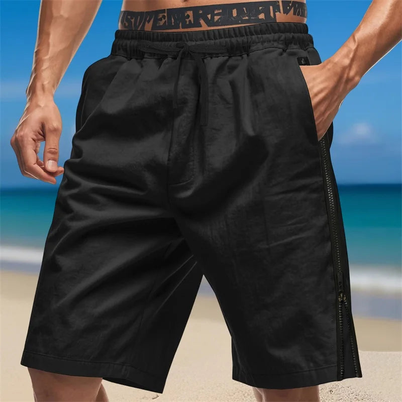 Men’s Drawstring Elastic Waist Shorts Loose Fit