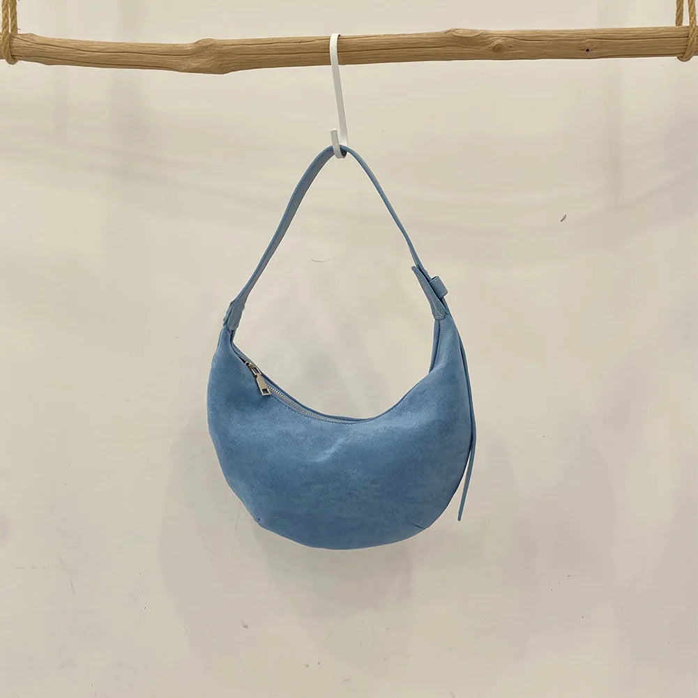 Women’s Suede Crescent Shoulder Bag