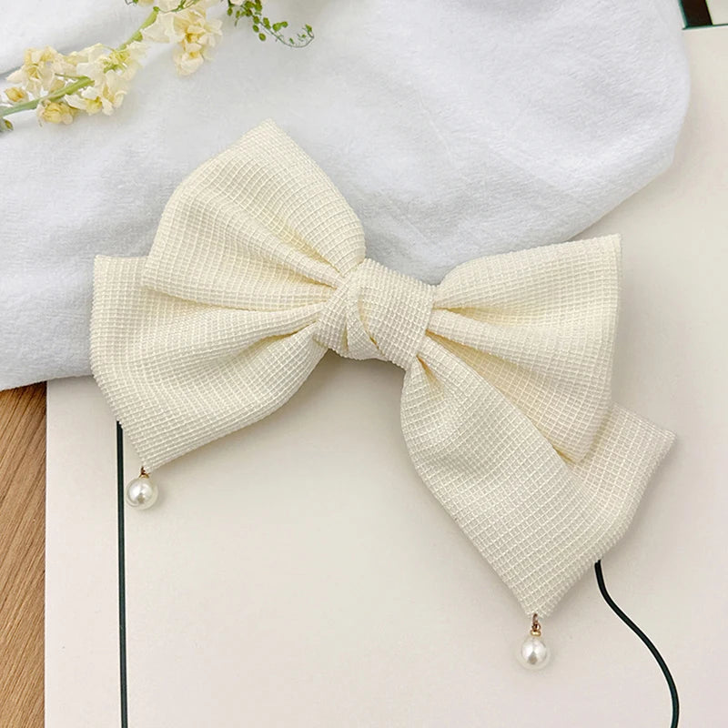 Korean Pearl Bow Silk Mesh Hairbands