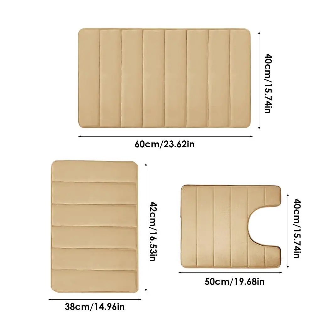 Ultra Thick 3-Piece Bathroom Rug Set