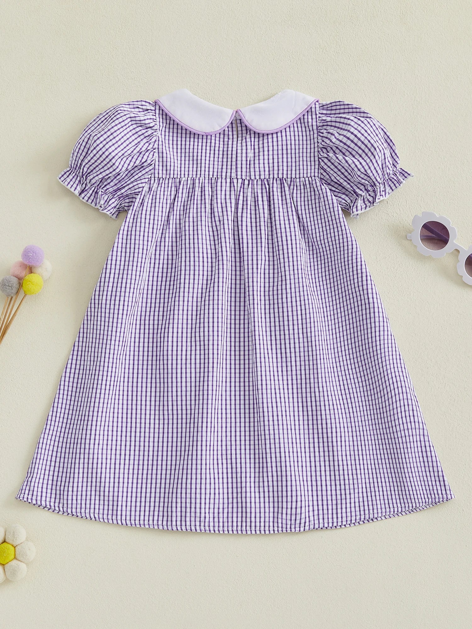 Plaid Lobster Embroidered Toddler Dress
