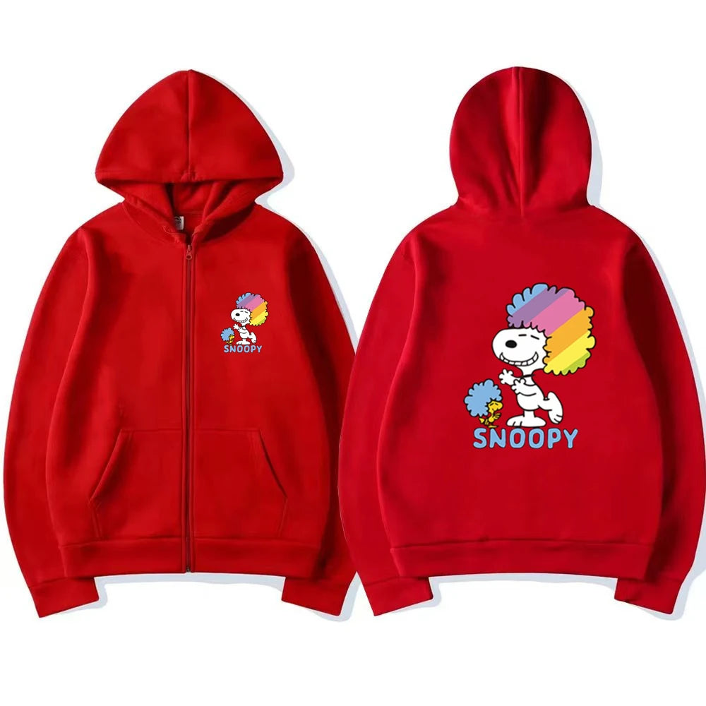 Disney Snoopy Kids Zip Hoodie – Pink