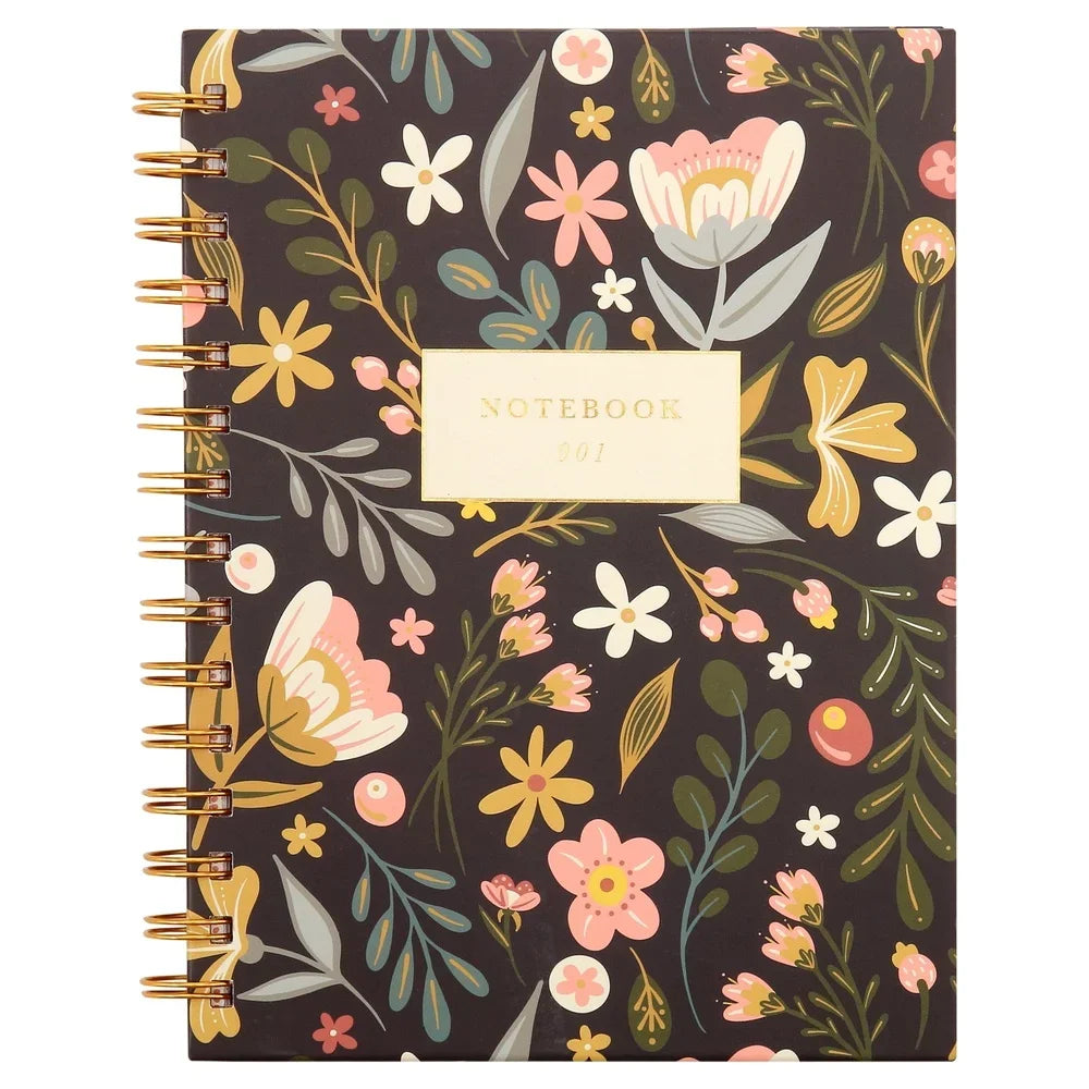 Floral Hardcover Spiral Journal 192 Pages