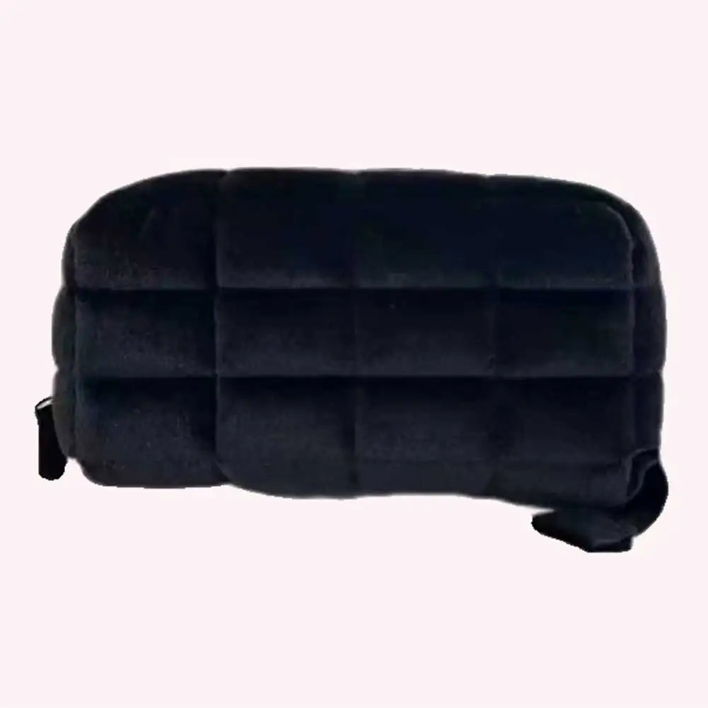 Plaid Quilted Large Pencil Pouch