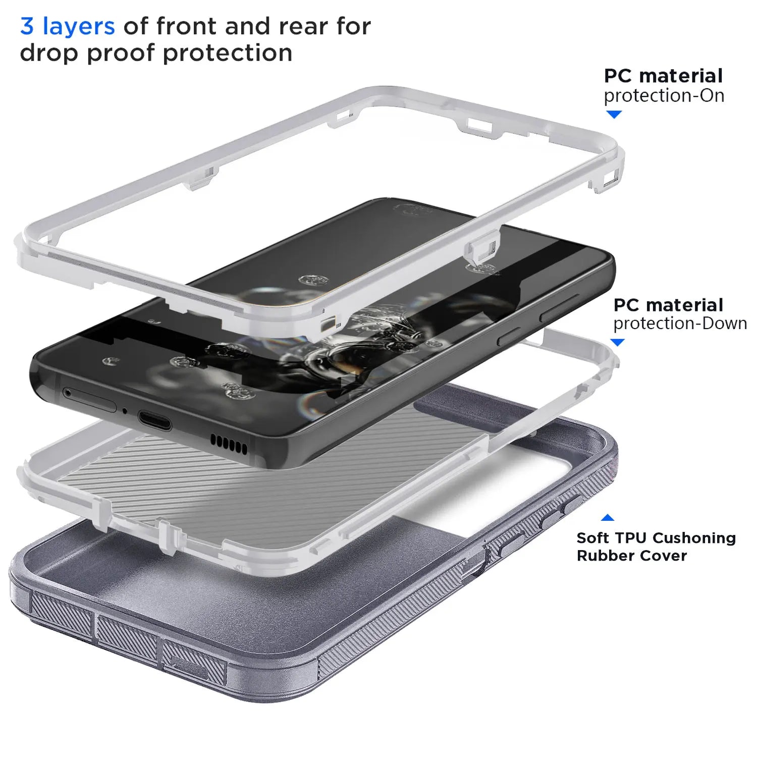 Galaxy S20 Series Rugged 3-in-1 Case – Gray
