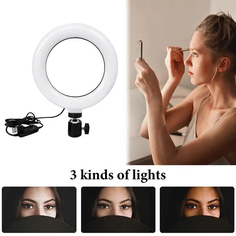 USB Selfie Ring Light with Tripod & Remote