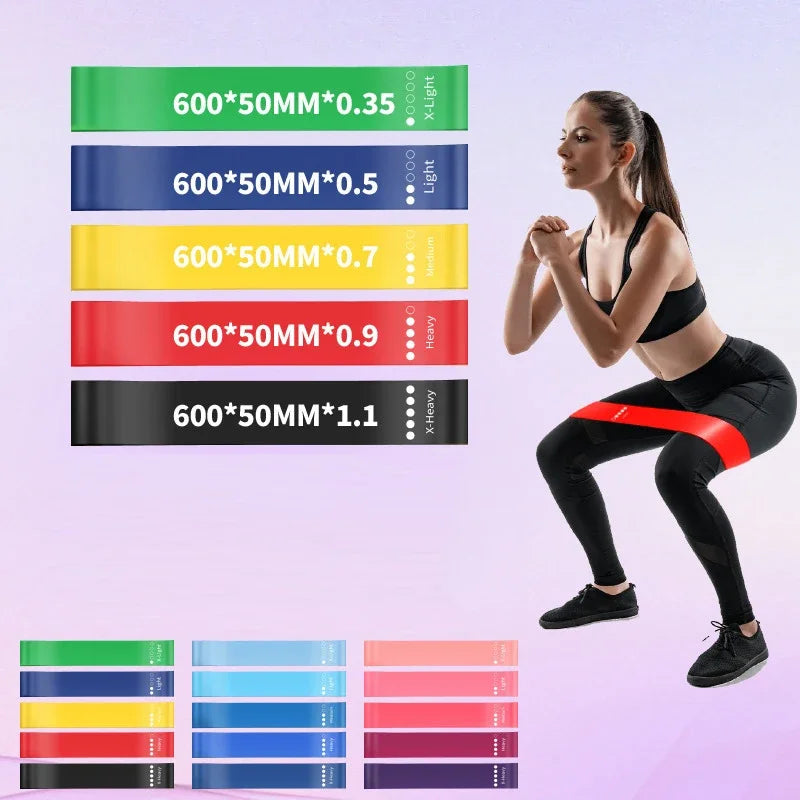 5Pcs Fitness Elastic Resistance Band Set