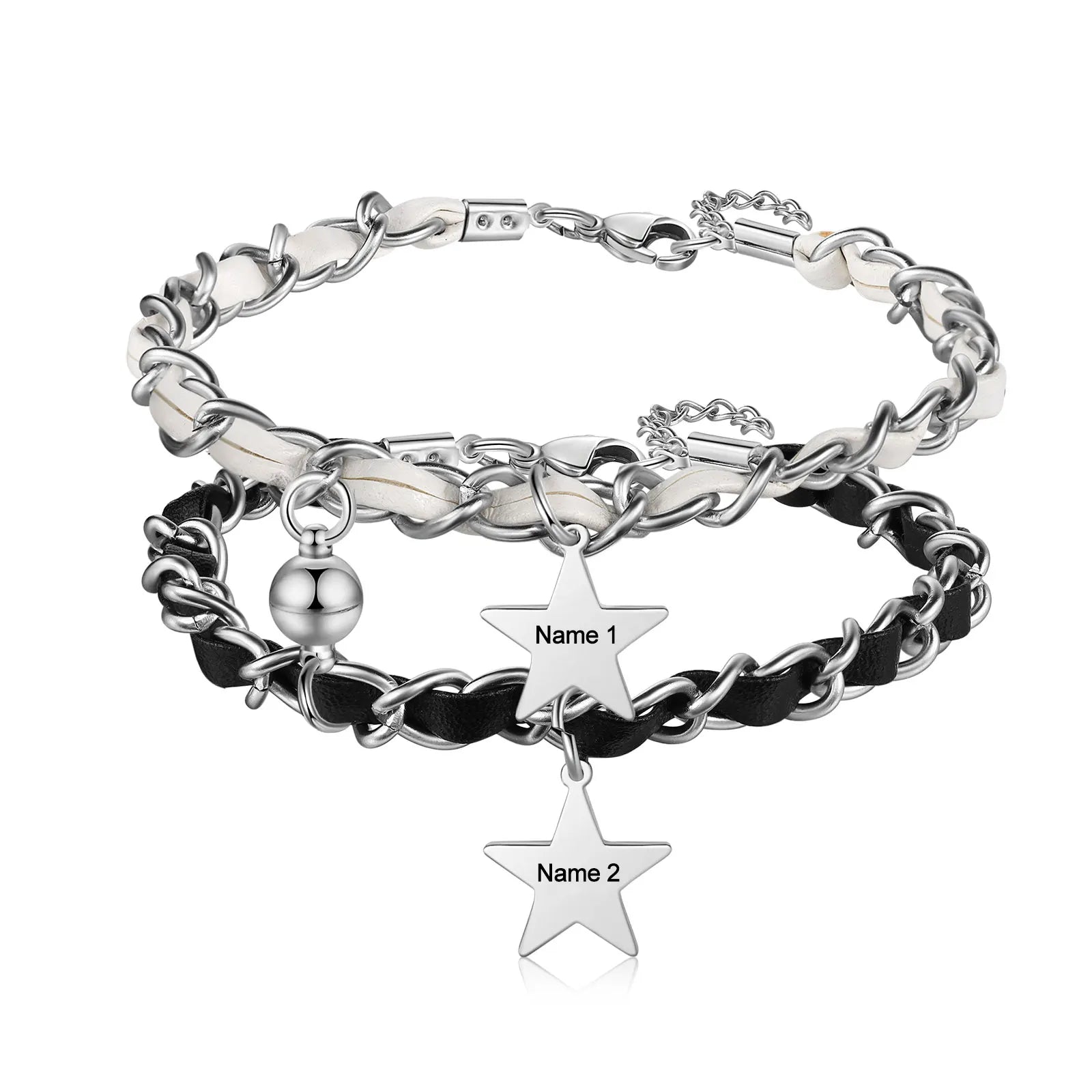 Personalized Star Charm Couple Bracelets