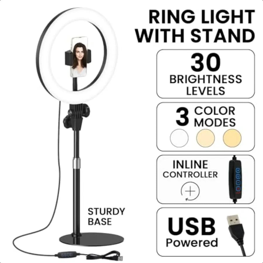 Evershop Desk Ring Light with Phone Holder