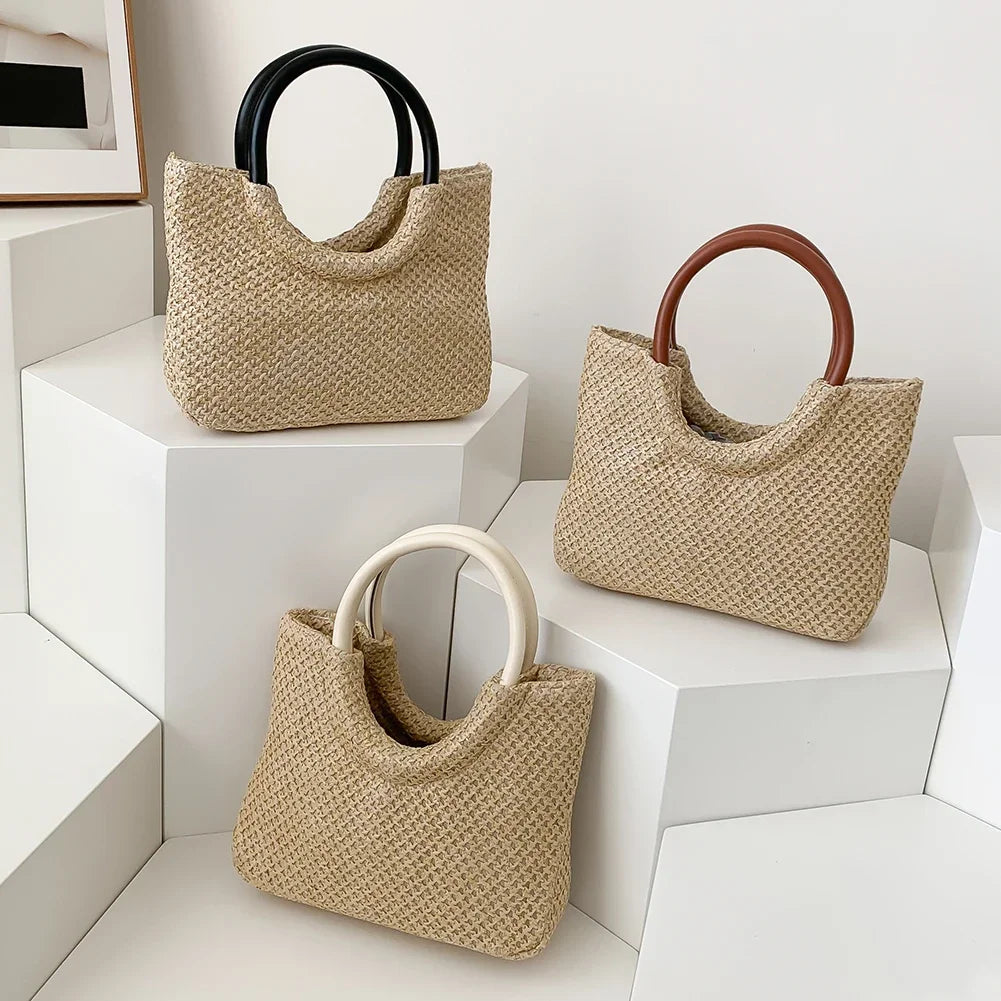 Women’s Large Straw Summer Shopping Bag
