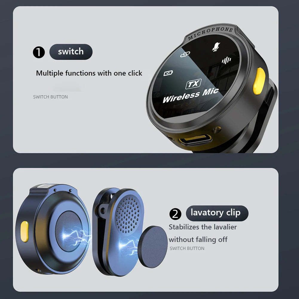 Wireless Lavalier Mic Noise Cancelling 164ft