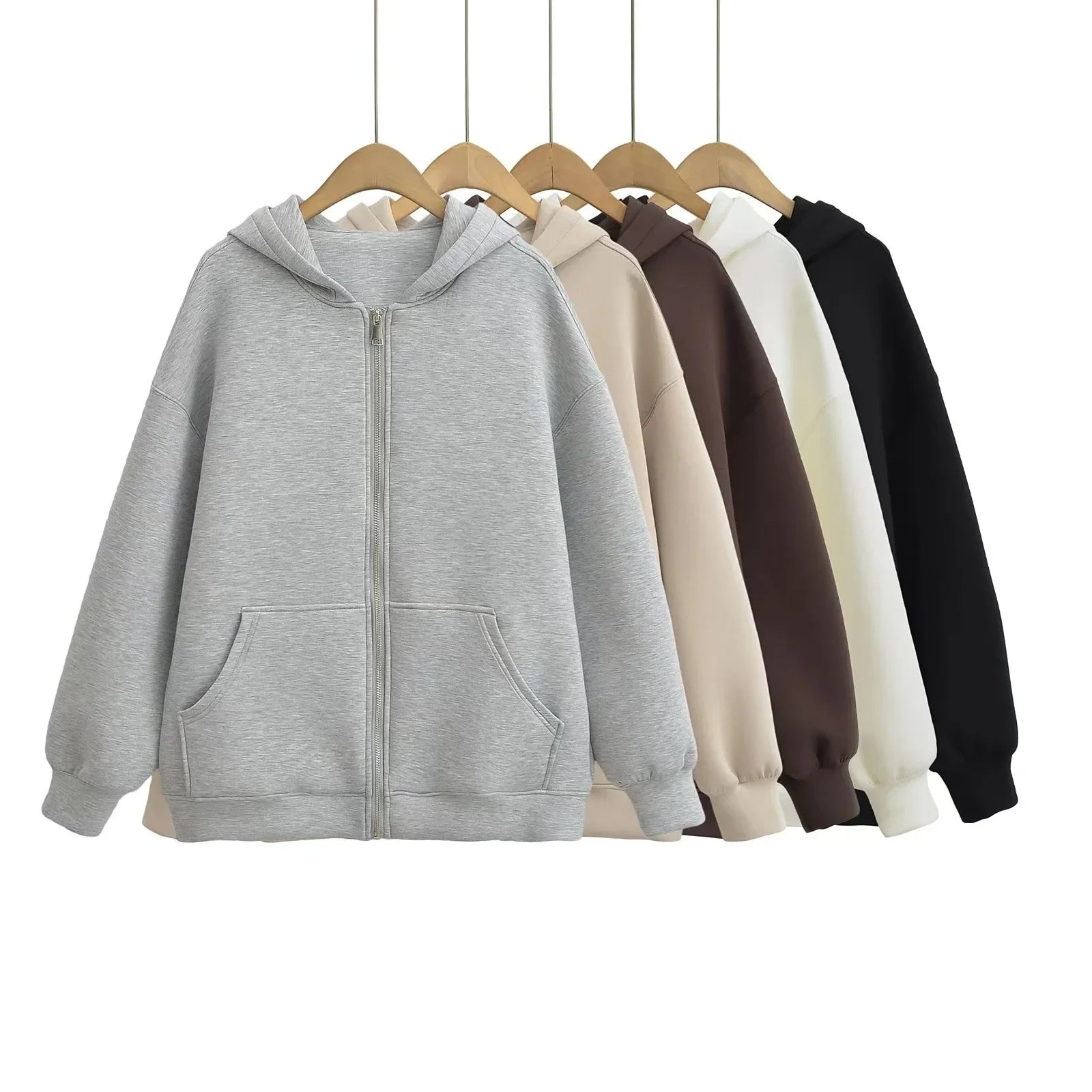 Kids Solid Color Zip Hoodie 2025