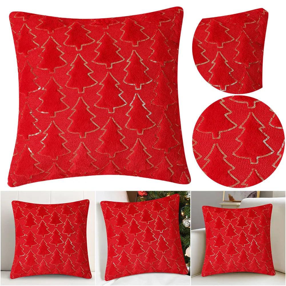 Christmas Tree Plush Pillow Covers 45x45