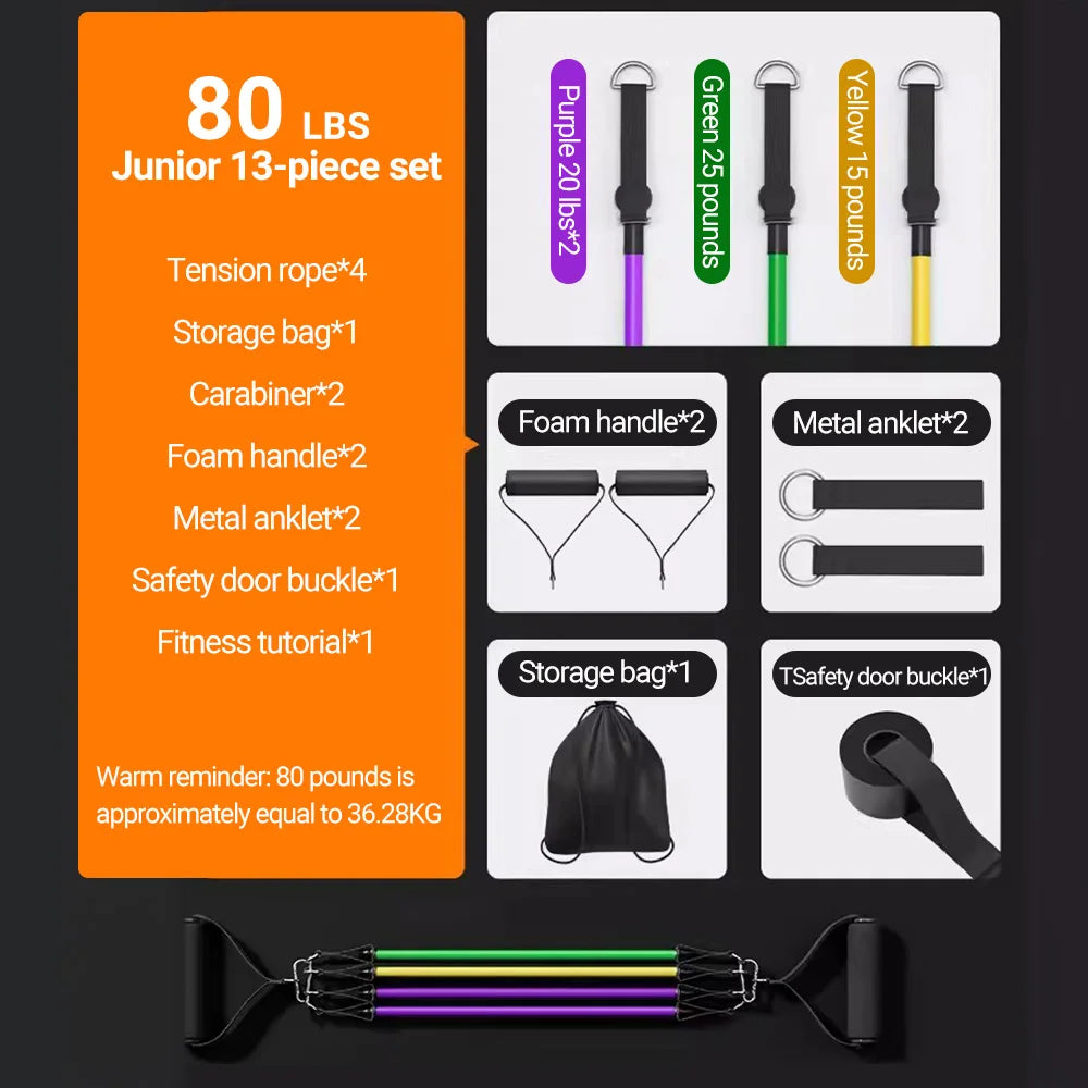 10-14pcs Multi-Function Resistance Bands