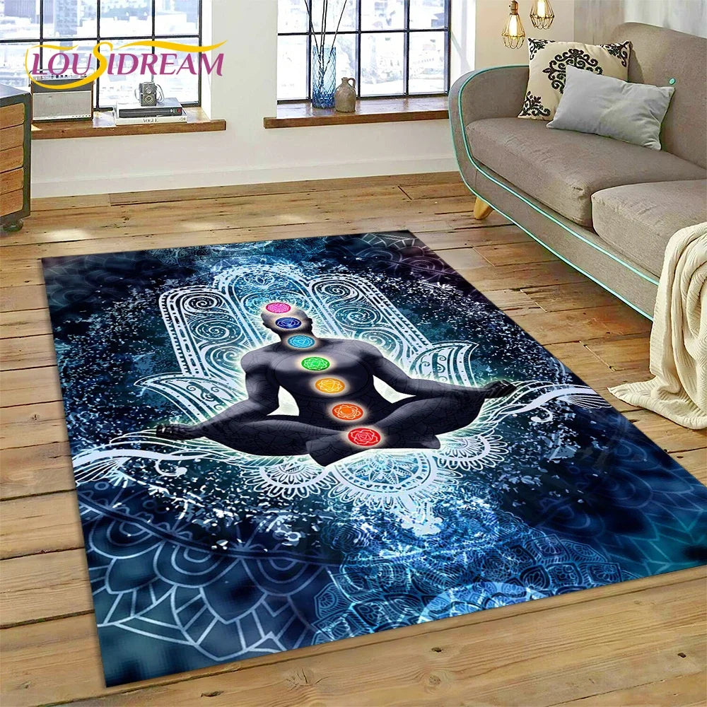 3D Rainbow Chakra Yoga Meditation Rug
