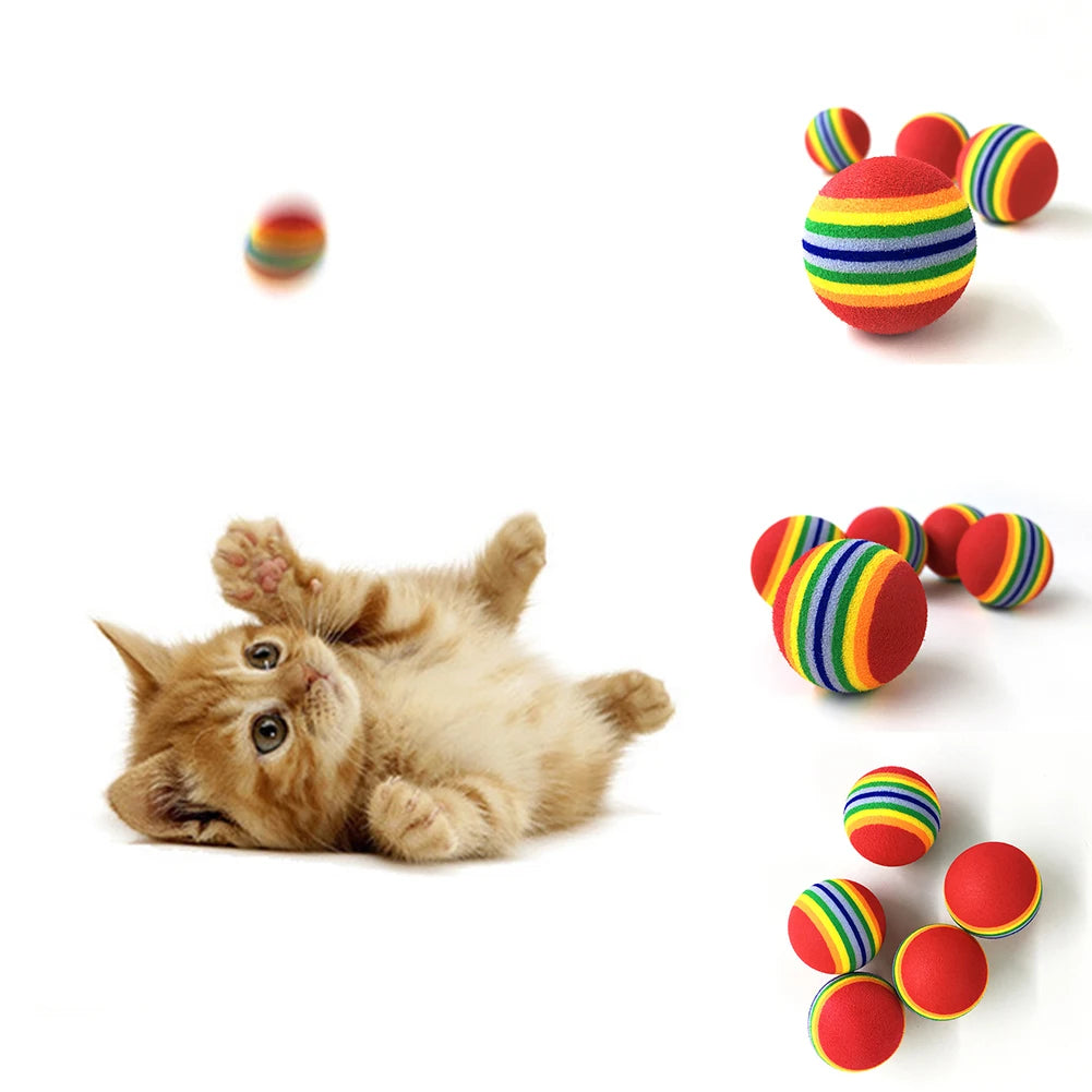 Rainbow Striped Pet Chewing Ball Toy