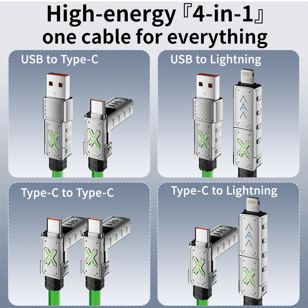 240W 4-in-1 USB-C Fast Charging Cable
