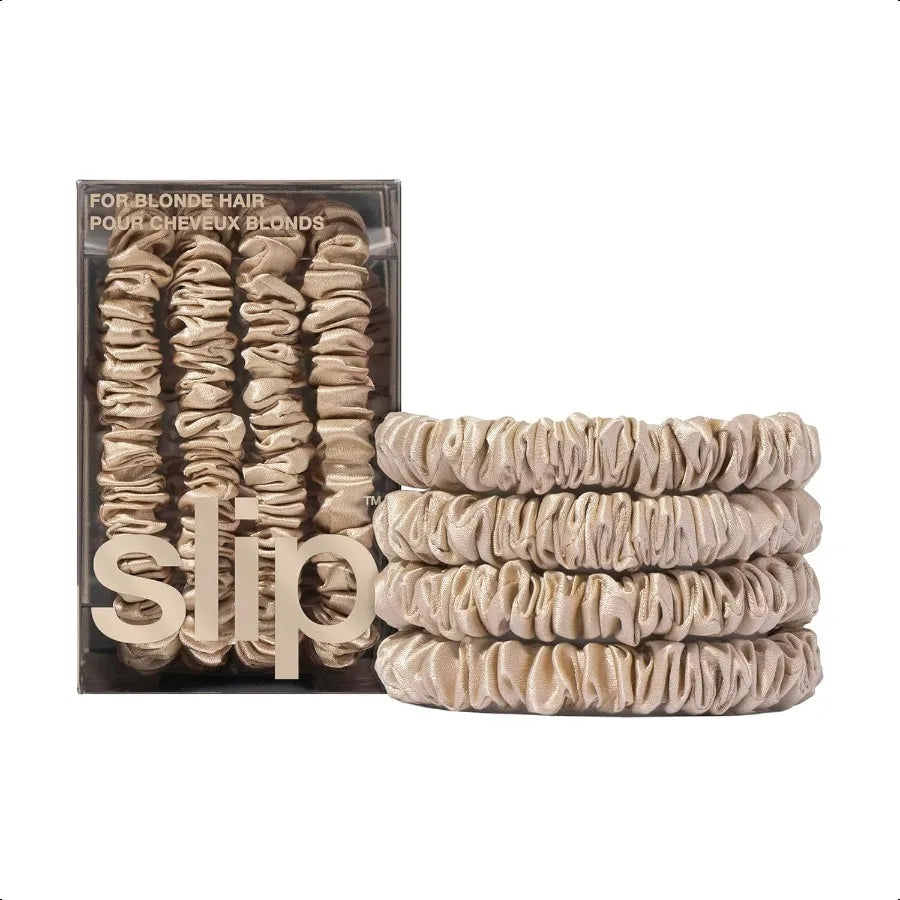 Slip Silk Skinny Scrunchies – Blonde 4PCS