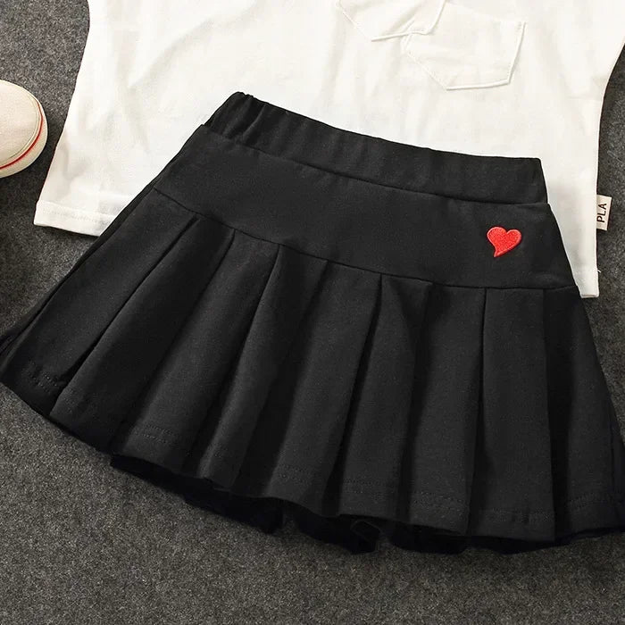 Girls Pleated Culottes with Shorts