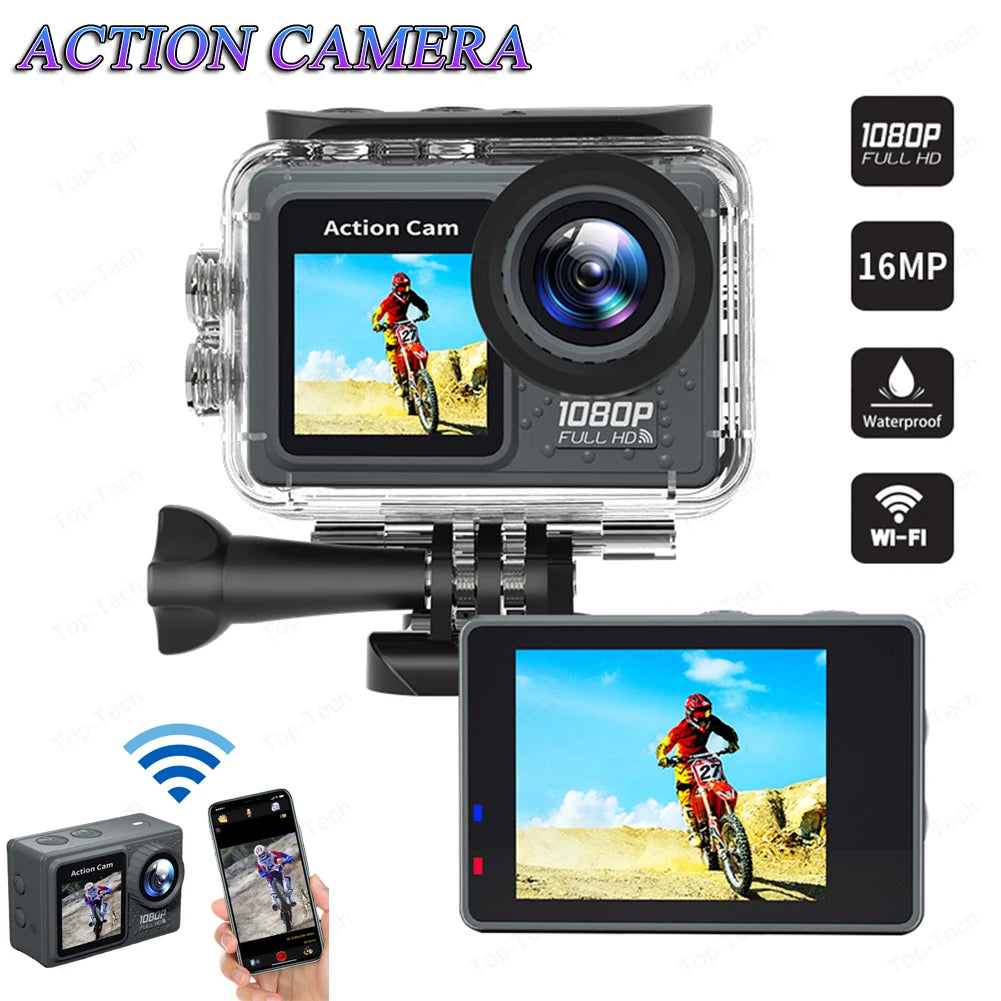 Waterproof WiFi Action Camera – 30M Wide