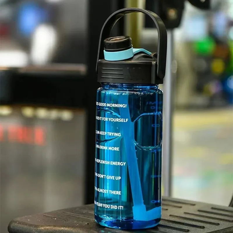Large Sports Water Bottle with Straw