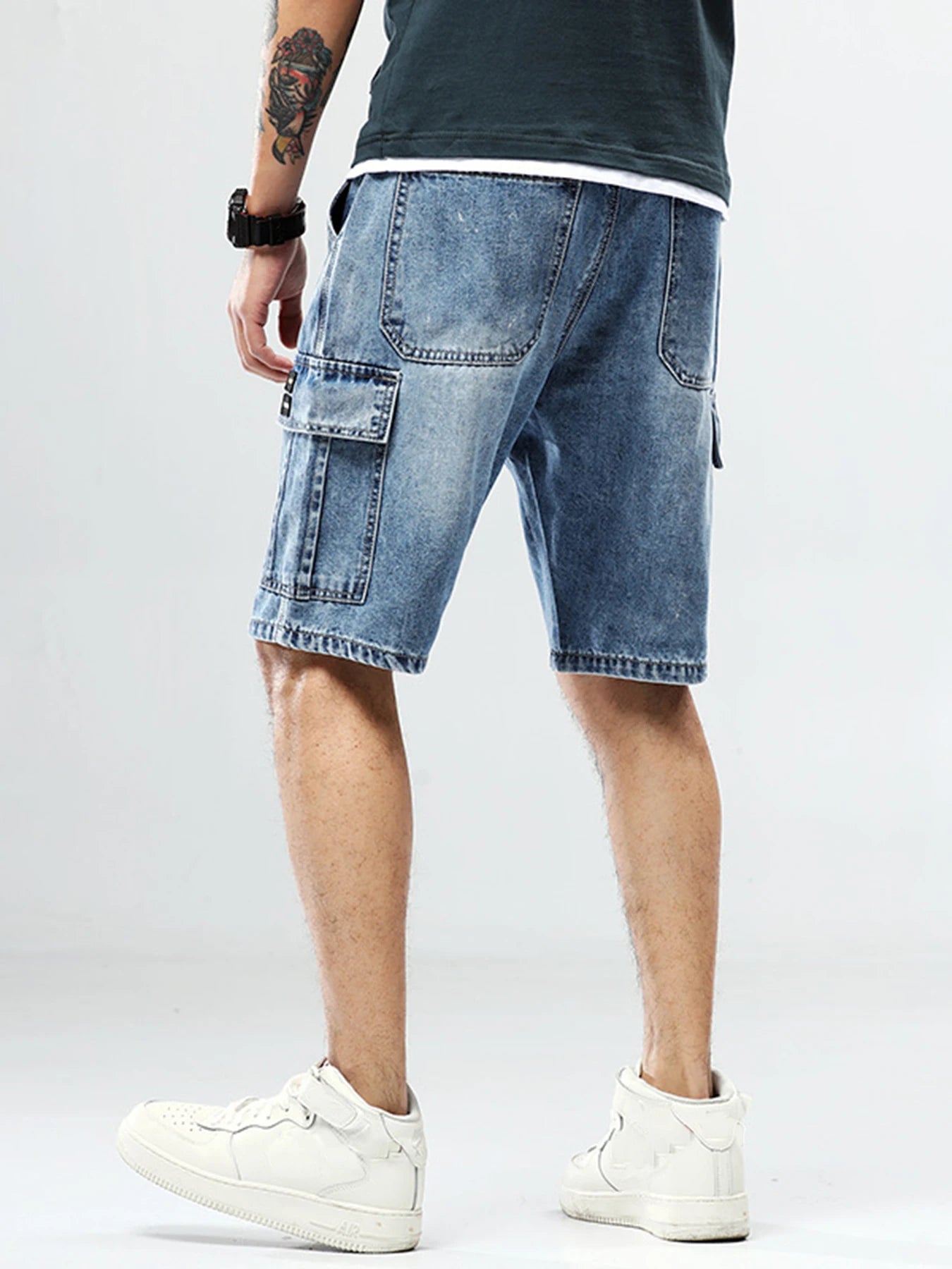 Men’s Hip Hop Denim Cargo Shorts